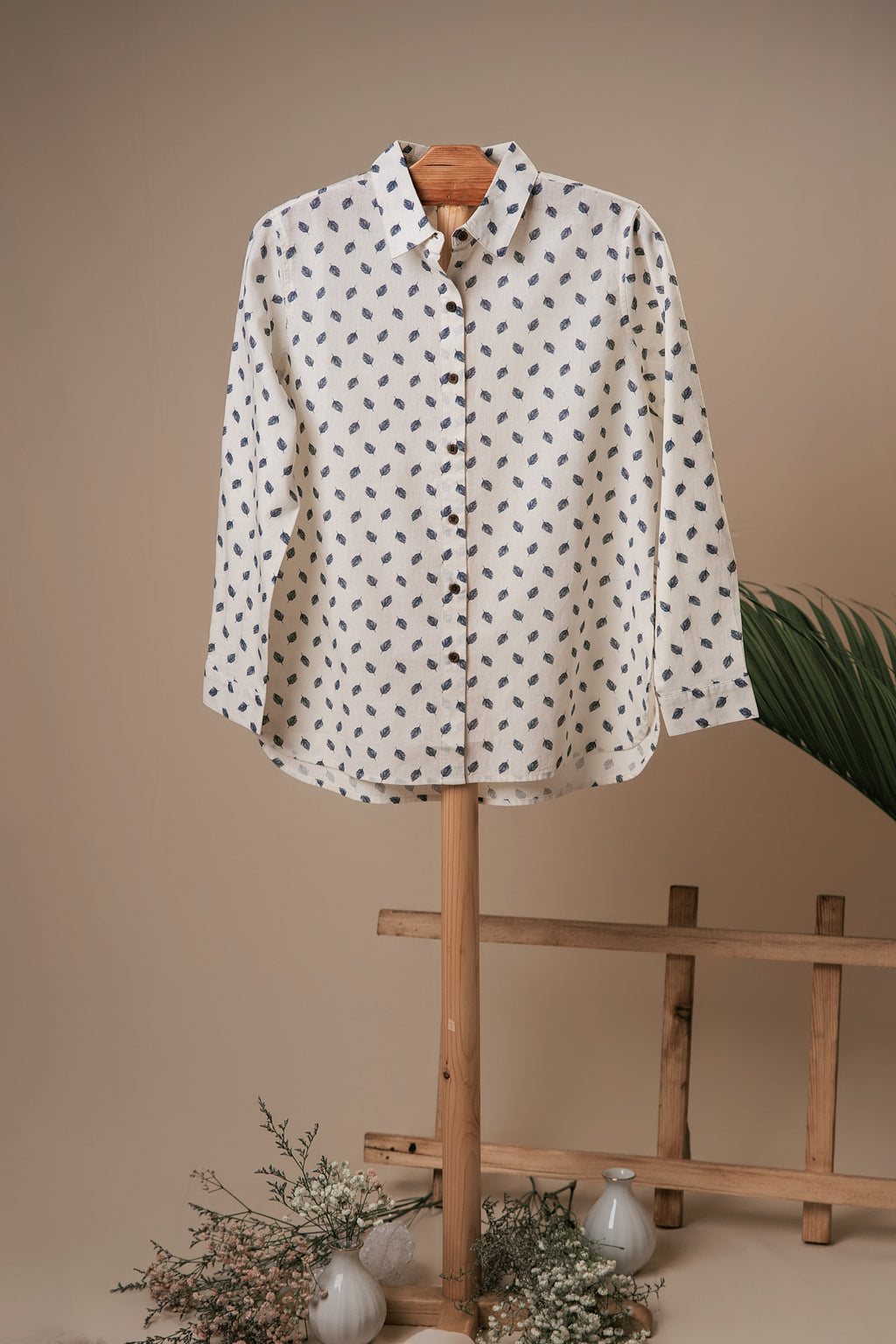 Linen Print Shirt Ladies
